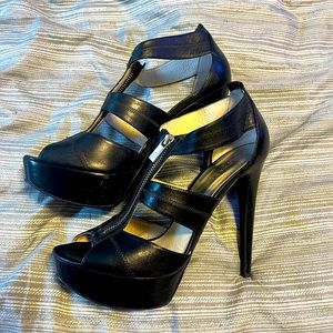 Michael Kors black zippered heels